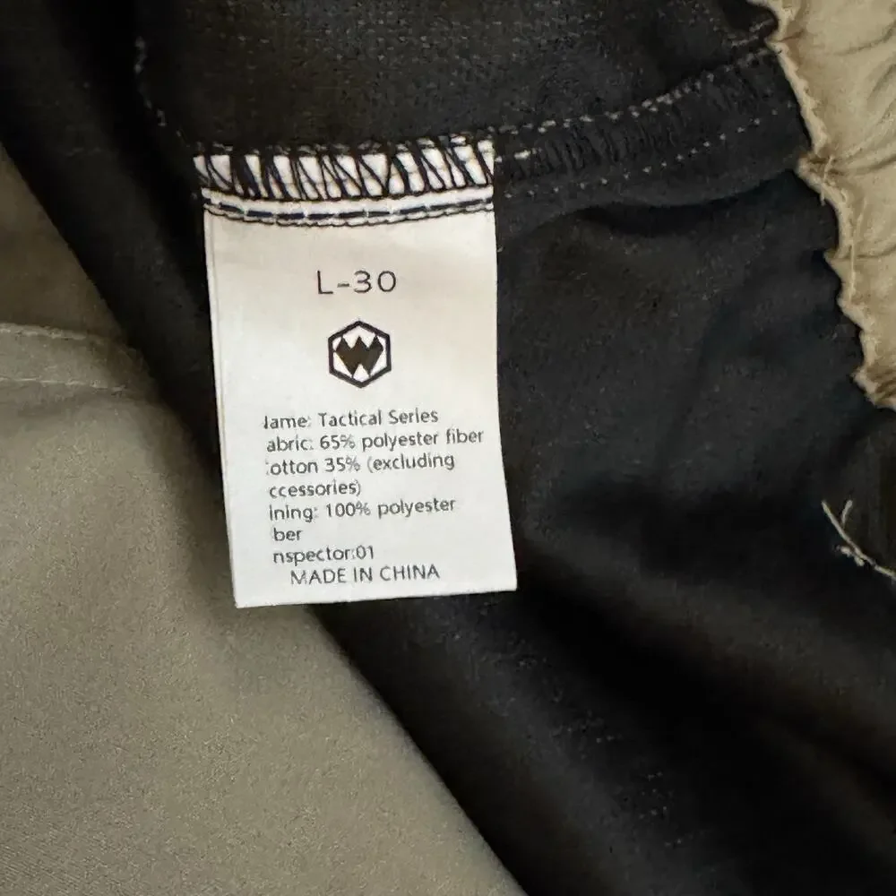 Brand New Flex Camo Tactical Cargo Pants Mens size Large, Inseam 30” Khaki Tan